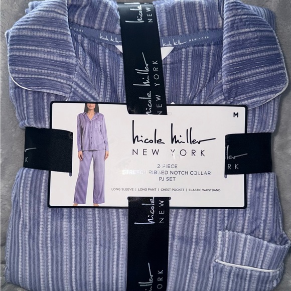 Nicole Miller Other - Nicole Miller  Striped Ribbed 2-Piece PJ Set